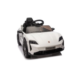 Auto Elettrica Bambini 12V Porsche Taycan Turbo S con Telecomando Porte Apribili, Bluetooth Luci LED e Tappetini