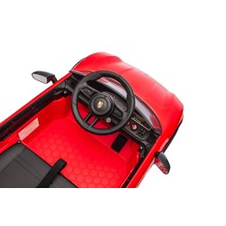 Auto Elettrica Bambini 12V Porsche Taycan Turbo S con Telecomando Porte Apribili, Bluetooth Luci LED e Tappetini Rossa