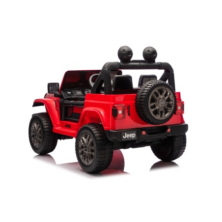 Auto Macchina Elettrica NEW Jeep Wrangler Rubicon 12V per Bambini porte apribili Con telecomando Full accessori Tappetini Rossa