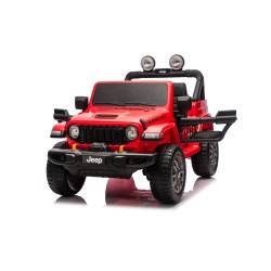 Auto Macchina Elettrica NEW Jeep Wrangler Rubicon 12V per Bambini porte apribili Con telecomando Full accessori Tappetini Rossa