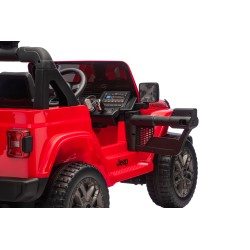 Auto Macchina Elettrica NEW Jeep Wrangler Rubicon 12V per Bambini porte apribili Con telecomando Full accessori Tappetini Rossa