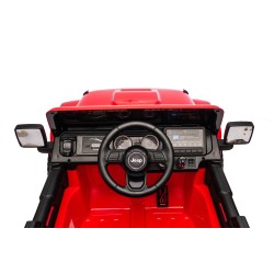 Auto Macchina Elettrica NEW Jeep Wrangler Rubicon 12V per Bambini porte apribili Con telecomando Full accessori Tappetini Rossa