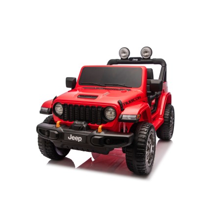 Auto Macchina Elettrica NEW Jeep Wrangler Rubicon 12V per Bambini porte apribili Con telecomando Full accessori Tappetini Rossa