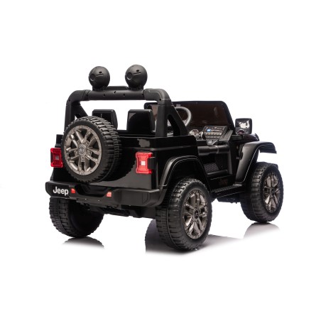 Auto Macchina Elettrica NEW Jeep Wrangler Rubicon 12V per Bambini porte apribili Con telecomando Full accessori Tappetini Nera