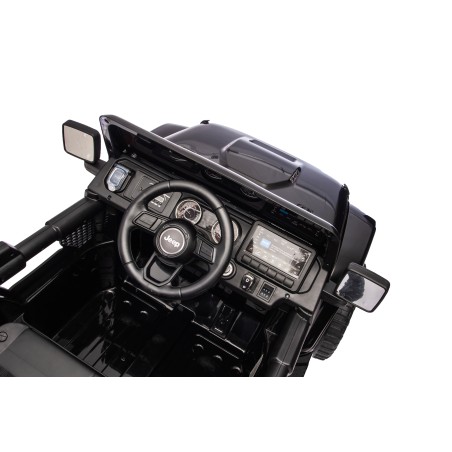 Auto Macchina Elettrica NEW Jeep Wrangler Rubicon 12V per Bambini porte apribili Con telecomando Full accessori Tappetini Nera