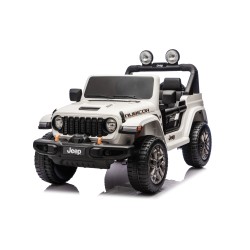 Auto Macchina Elettrica NEW Jeep Wrangler Rubicon 12V per Bambini porte apribili Con telecomando Full accessori Tappetini Bianca