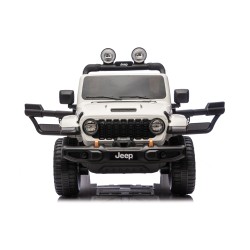 Auto Macchina Elettrica NEW Jeep Wrangler Rubicon 12V per Bambini porte apribili Con telecomando Full accessori Tappetini Bianca