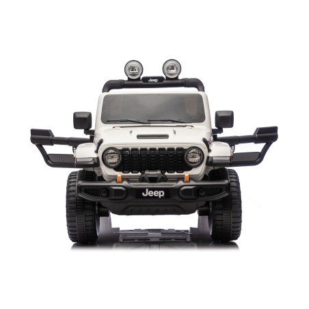 Auto Macchina Elettrica NEW Jeep Wrangler Rubicon 12V per Bambini porte apribili Con telecomando Full accessori Tappetini Bianca