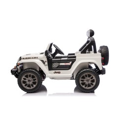 Auto Macchina Elettrica NEW Jeep Wrangler Rubicon 12V per Bambini porte apribili Con telecomando Full accessori Tappetini Bianca