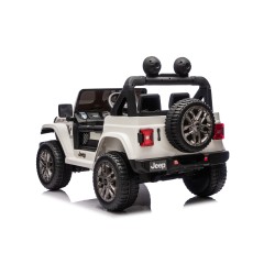 Auto Macchina Elettrica NEW Jeep Wrangler Rubicon 12V per Bambini porte apribili Con telecomando Full accessori Tappetini Bianca