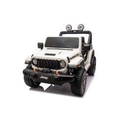 Auto Macchina Elettrica NEW Jeep Wrangler Rubicon 12V per Bambini porte apribili Con telecomando Full accessori Tappetini Bianca