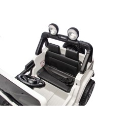 Auto Macchina Elettrica NEW Jeep Wrangler Rubicon 12V per Bambini porte apribili Con telecomando Full accessori Tappetini Bianca