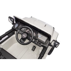 Auto Macchina Elettrica NEW Jeep Wrangler Rubicon 12V per Bambini porte apribili Con telecomando Full accessori Tappetini Bianca