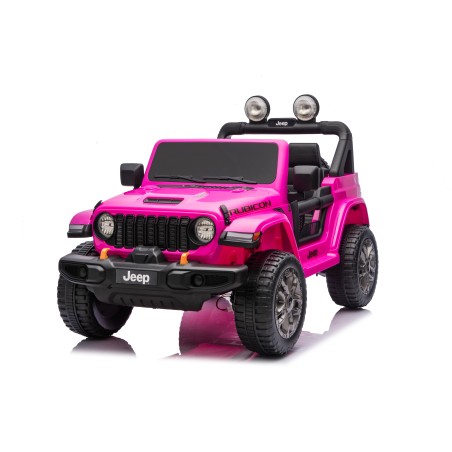 Auto Macchina Elettrica NEW Jeep Wrangler Rubicon 12V per Bambini porte apribili Con telecomando Full accessori Tappetini Rosa
