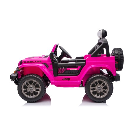Auto Macchina Elettrica NEW Jeep Wrangler Rubicon 12V per Bambini porte apribili Con telecomando Full accessori Tappetini Rosa