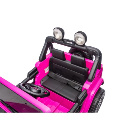 Auto Macchina Elettrica NEW Jeep Wrangler Rubicon 12V per Bambini porte apribili Con telecomando Full accessori Tappetini Rosa