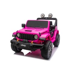 Auto Macchina Elettrica NEW Jeep Wrangler Rubicon 12V per Bambini porte apribili Con telecomando Full accessori Tappetini Rosa