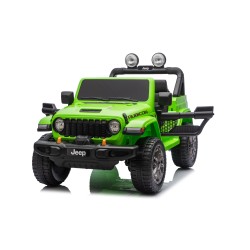Auto Macchina Elettrica NEW Jeep Wrangler Rubicon 12V per Bambini porte apribili Con telecomando Full accessori Tappetini Verde
