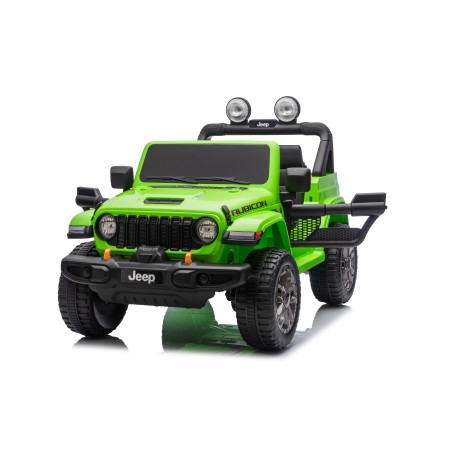 Auto Macchina Elettrica NEW Jeep Wrangler Rubicon 12V per Bambini porte apribili Con telecomando Full accessori Tappetini Verde