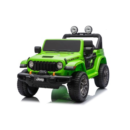 Auto Macchina Elettrica NEW Jeep Wrangler Rubicon 12V per Bambini porte apribili Con telecomando Full accessori Tappetini Verde