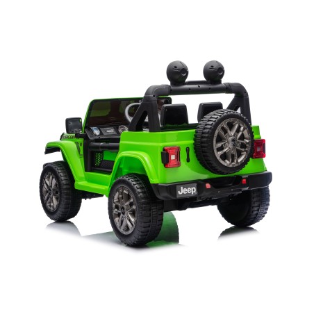 Auto Macchina Elettrica NEW Jeep Wrangler Rubicon 12V per Bambini porte apribili Con telecomando Full accessori Tappetini Verde