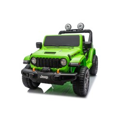 Auto Macchina Elettrica NEW Jeep Wrangler Rubicon 12V per Bambini porte apribili Con telecomando Full accessori Tappetini Verde