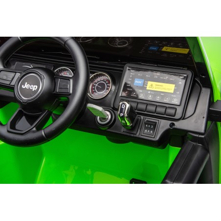 Auto Macchina Elettrica NEW Jeep Wrangler Rubicon 12V per Bambini porte apribili Con telecomando Full accessori Tappetini Verde