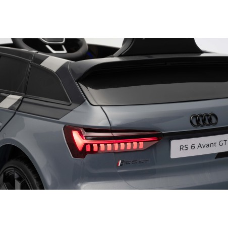 Auto Macchina Elettrica per Bambini 12V Audi RS6 Avant GT con Telecomando Bluetooth Grigia