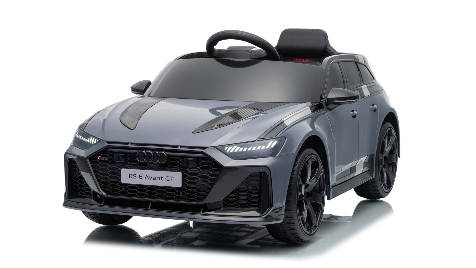 Auto Macchina Elettrica per Bambini 12V Audi RS6 Avant GT con Telecomando Bluetooth Grigia