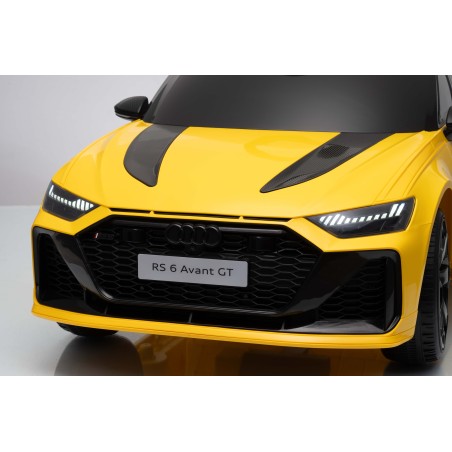 Auto Macchina Elettrica per Bambini 12V Audi RS6 Avant GT con Telecomando Bluetooth Gialla