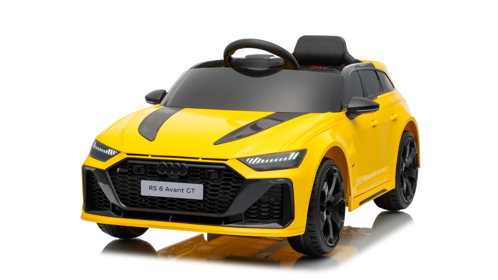 Auto Macchina Elettrica per Bambini 12V Audi RS6 Avant GT con Telecomando Bluetooth Gialla