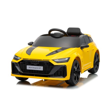 Auto Macchina Elettrica per Bambini 12V Audi RS6 Avant GT con Telecomando Bluetooth Gialla