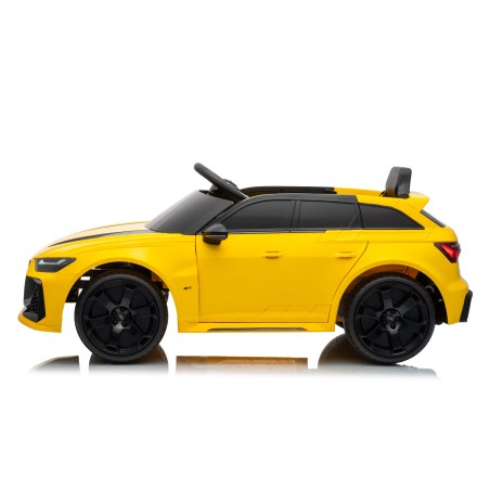 Auto Macchina Elettrica per Bambini 12V Audi RS6 Avant GT con Telecomando Bluetooth Gialla