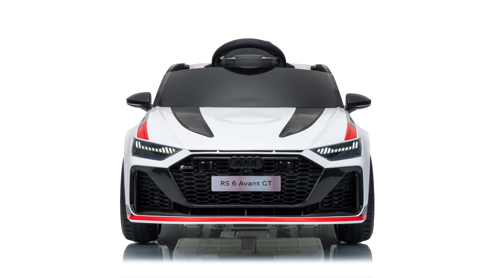 Auto Macchina Elettrica per Bambini 12V Audi RS6 Avant GT con Telecomando Bluetooth Bianca