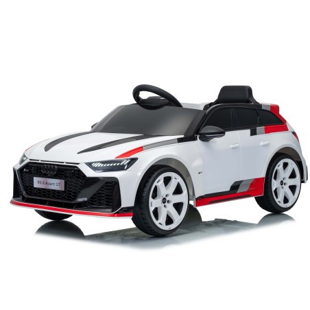 Auto Macchina Elettrica per Bambini 12V Audi RS6 Avant GT con Telecomando Bluetooth Bianca