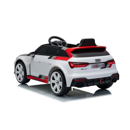 Auto Macchina Elettrica per Bambini 12V Audi RS6 Avant GT con Telecomando Bluetooth Bianca