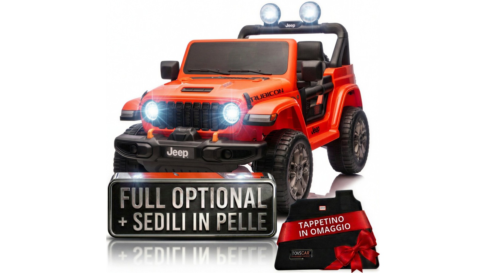 Auto Macchina Elettrica NEW Jeep Wrangler Rubicon 12V per Bambini porte apribili Con telecomando Full accessori Tappetini