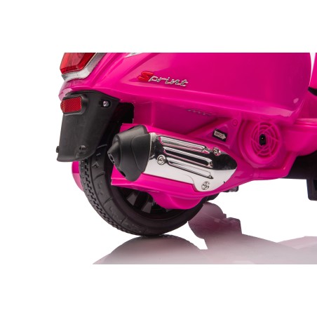 Mini Vespa Sprint Elettrica per Bambini 6V Licenza Ufficiale Piaggio, Luci LED suono Clacson Rosa