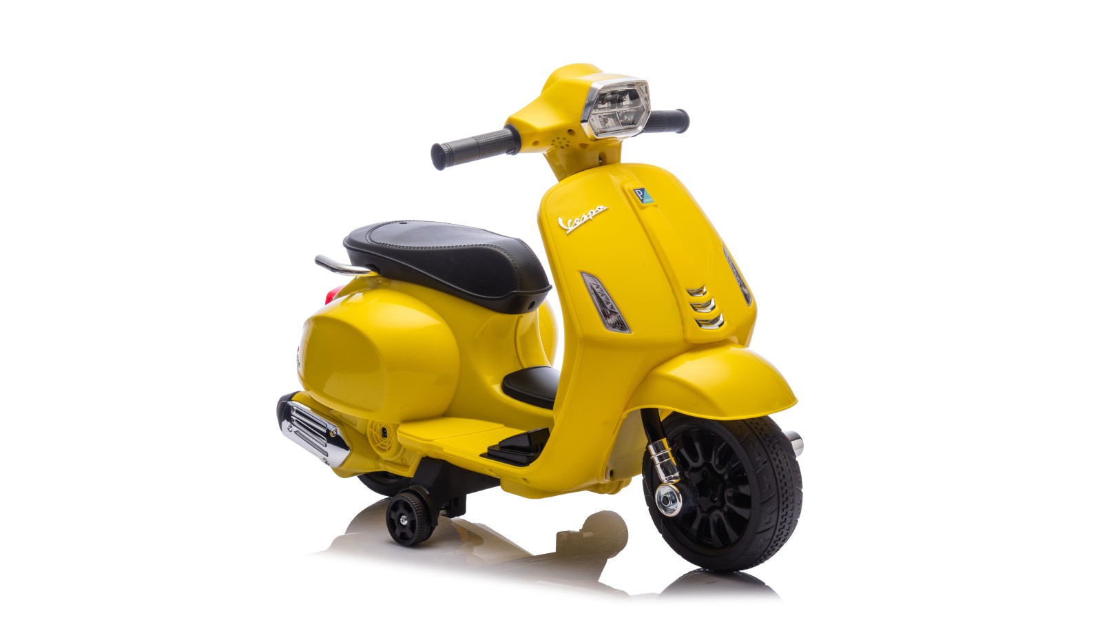 Mini Vespa Sprint Elettrica per Bambini 6V Licenza Ufficiale Piaggio, Luci LED suono Clacson Gialla