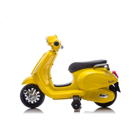 Mini Vespa Sprint Elettrica per Bambini 6V Licenza Ufficiale Piaggio, Luci LED suono Clacson Gialla