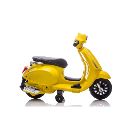 Mini Vespa Sprint Elettrica per Bambini 6V Licenza Ufficiale Piaggio, Luci LED suono Clacson Gialla