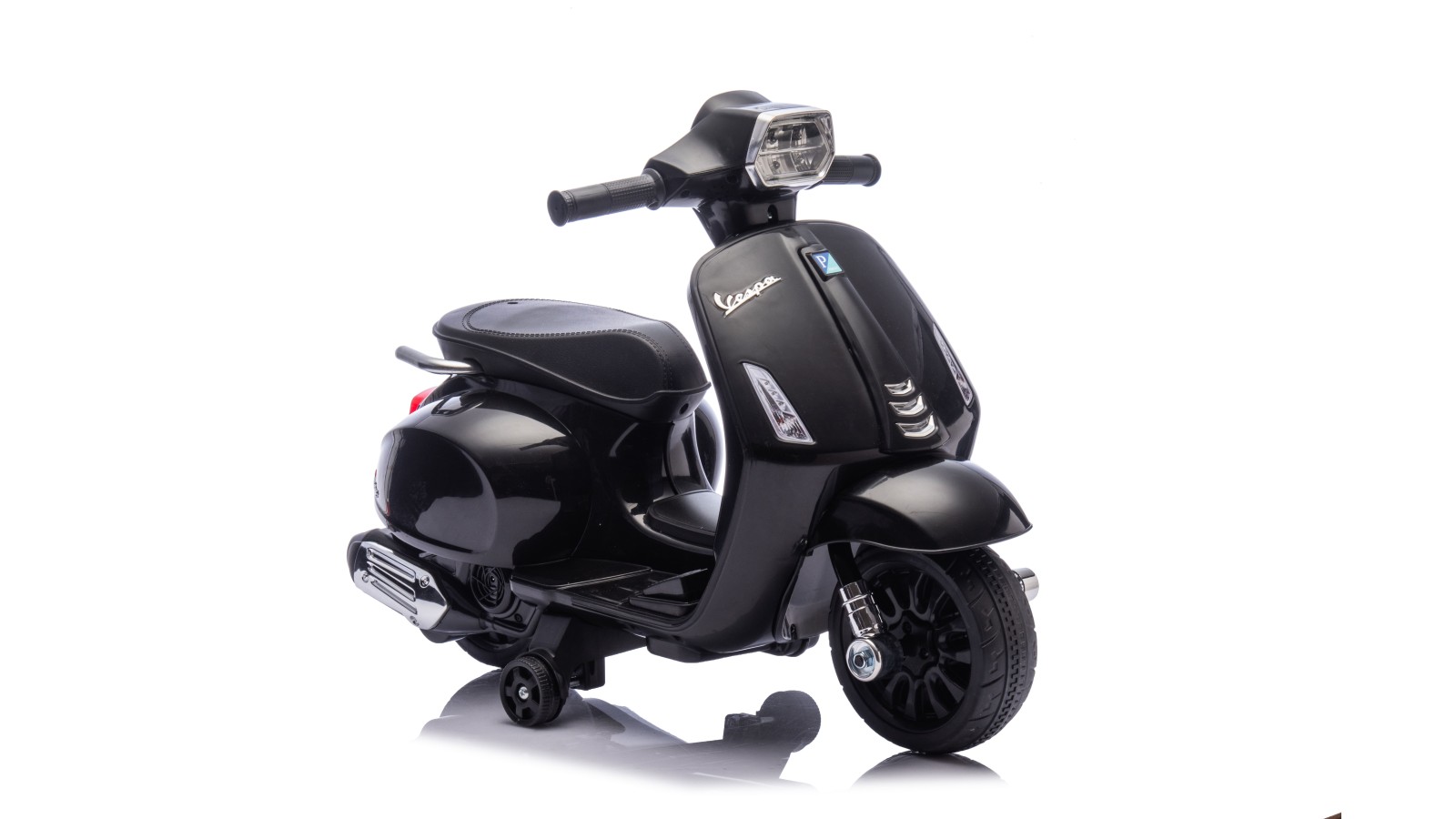 Mini Vespa Sprint Elettrica per Bambini 6V Licenza Ufficiale Piaggio, Luci LED suono Clacson Nera