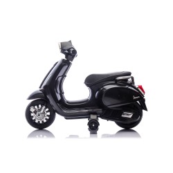 Mini Vespa Sprint Elettrica per Bambini 6V Licenza Ufficiale Piaggio, Luci LED suono Clacson Nera
