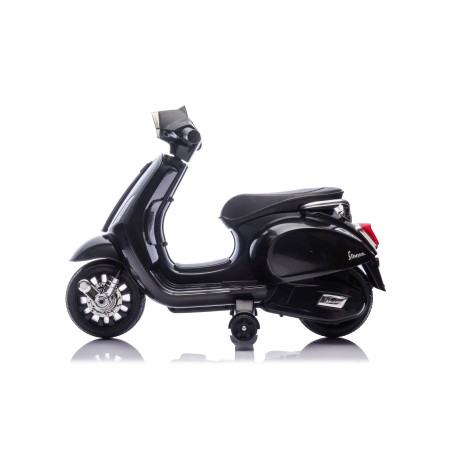 Mini Vespa Sprint Elettrica per Bambini 6V Licenza Ufficiale Piaggio, Luci LED suono Clacson Nera