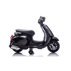 Mini Vespa Sprint Elettrica per Bambini 6V Licenza Ufficiale Piaggio, Luci LED suono Clacson Nera