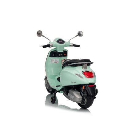 Vespa Primavera Elettrica per Bambini 12V Licenza Ufficiale Piaggio Sedile Pelle Luci LED suono Clacson VERDE MENTA