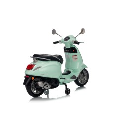 Vespa Primavera Elettrica per Bambini 12V Licenza Ufficiale Piaggio Sedile Pelle Luci LED suono Clacson VERDE MENTA