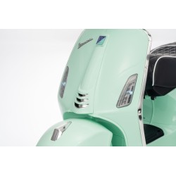 Vespa Primavera Elettrica per Bambini 12V Licenza Ufficiale Piaggio Sedile Pelle Luci LED suono Clacson VERDE MENTA