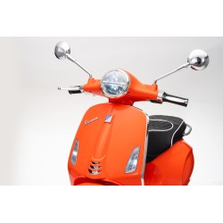 Vespa Primavera Elettrica per Bambini 12V Licenza Ufficiale Piaggio Sedile Pelle Luci LED suono Clacson Arancione