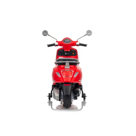 Vespa Primavera Elettrica per Bambini 12V Licenza Ufficiale Piaggio Sedile Pelle Luci LED suono Clacson Rossa